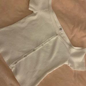 Off The Shoulder Top, Arden’s White Shirt, Medium